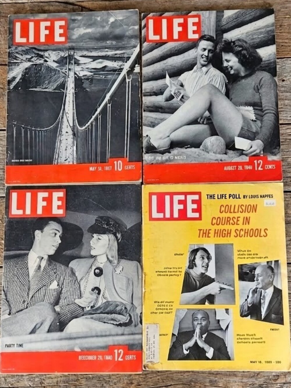VTG LIFE Magazines 1937-1969 Golden Gate - WWII - Craft Ephemera - Lot Of 4